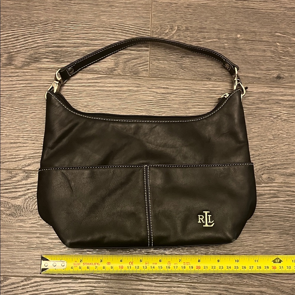 RL black vintage Leather Shoulder Bag